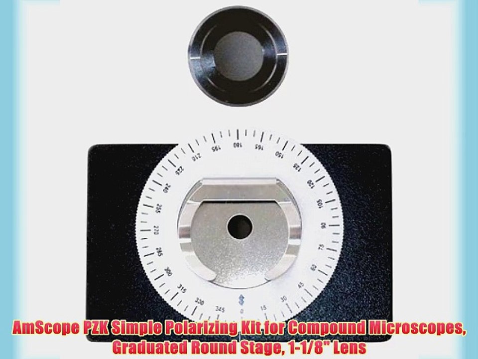 AmScope PZK Simple Polarizing Kit for Compound Microscopes Graduated Round Stage 1-1/8 Lens