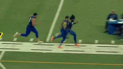 Offensive linemen race in simulcam 40