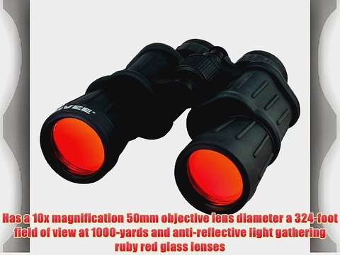 HUMVEE HMV-B-10X50 Rubber Armor Field Binocular 10x50 Black