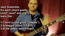 Jazz Guitar Improvisation: How to begin soloing on II-V-I progression - chords, arpeggios and scales
