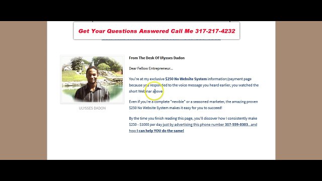 $250 Testimonial No Website Ulysses Dadon