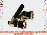 Levenhuk Broadway 325N Opera Glasses (black lorgnette with LED light) 3x with accessory kit