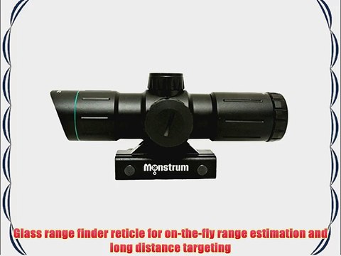 Monstrum Tactical 3x30 Rifle Scope with Illuminated Range Finder Reticle
