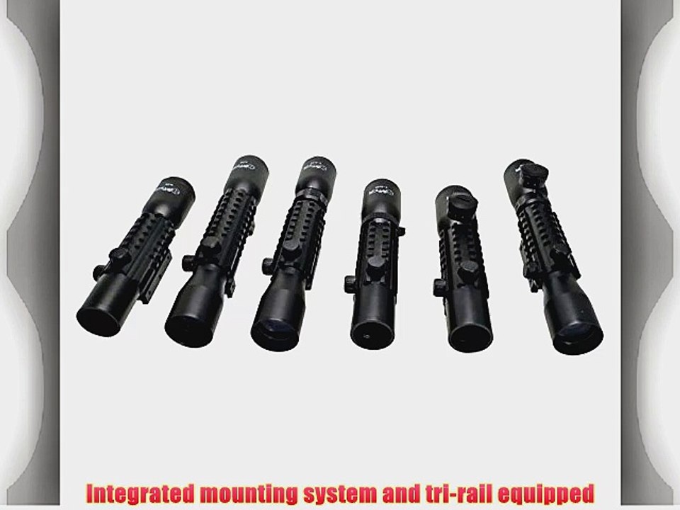 Sun Optics USA Tri-Rail Tactical Mil-Dot Series Picatinny Rifle Scope with Picatinny Illuminated