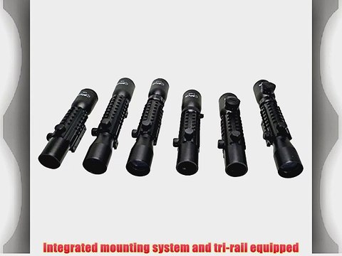 Sun Optics USA Tri-Rail Tactical Mil-Dot Series Picatinny Rifle Scope with Picatinny Illuminated