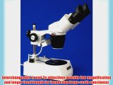 AmScope SE307-PZ Binocular Stereo Microscope WF10x and WF20x Eyepieces 10X/20X/30X/60X Magnification