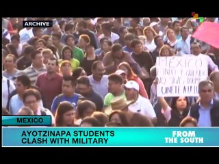Ayotzinapa students clash with military