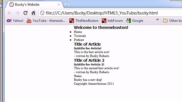 -HTML5 Tutorial - 15 - Styling the Header and Navigation - YouTube