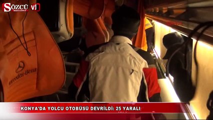 Konya'da yolcu otobüsü devrildi 25 yaralı