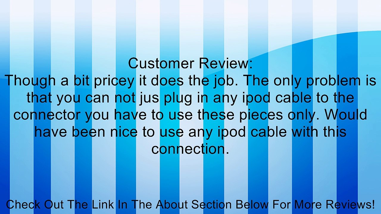 Alpine KCU440I / KCU-440I / KCU-440I USB iPod or iPhone Cable for use with Alpine Receiver CDA-105 Review