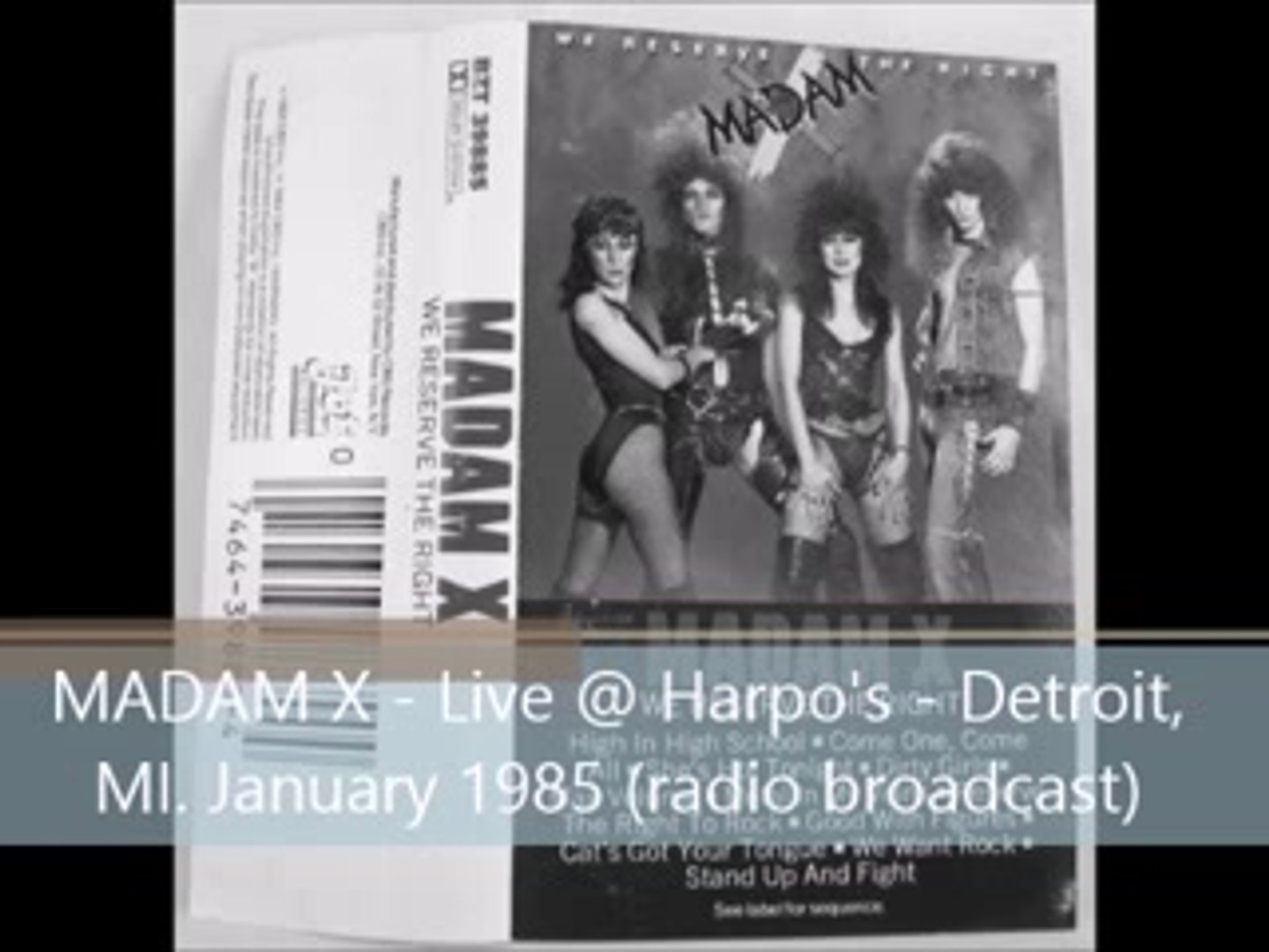 MADAM X LIVE @ Harpo's - Detroit, MI. January 1985 (radio broadcast) -  video Dailymotion