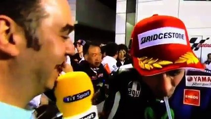 Valentino Rossi says "Fuck" on live TV