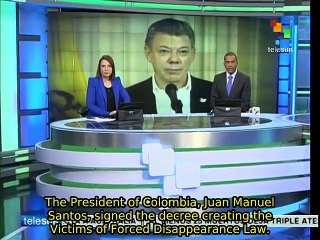 Colombia: President Santos creates Victims of Forced Disappearance Law