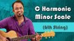 How To Play - C Harmonic Minor Scale (6th String) - Guitar Lesson For Beginners