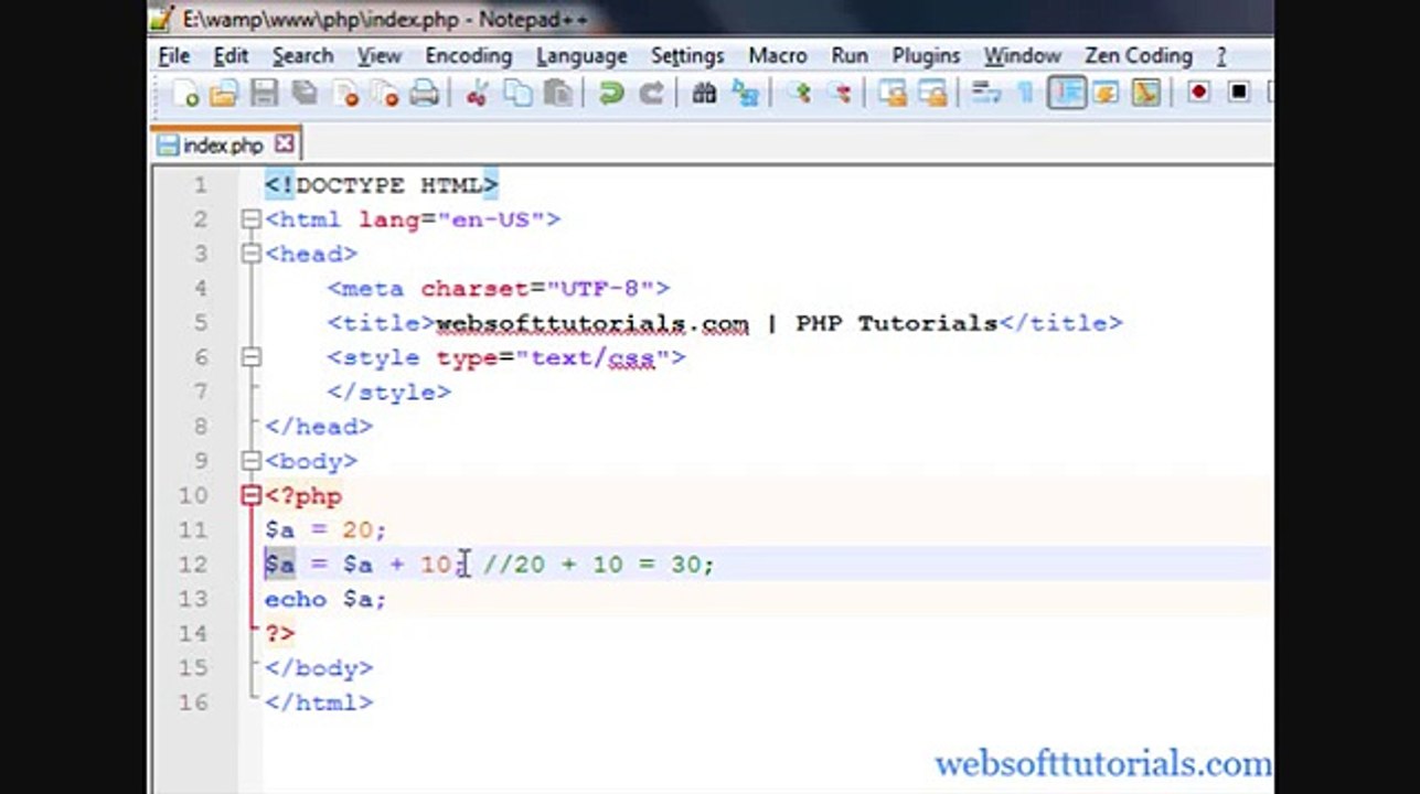 Php tutorials in Urdu & Hindi - 18 - Assignment operators in php