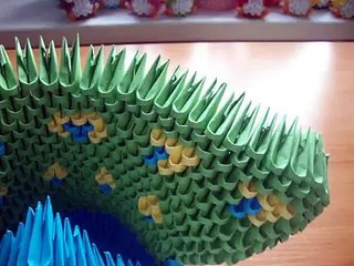 3d origami green peacock tutorial
