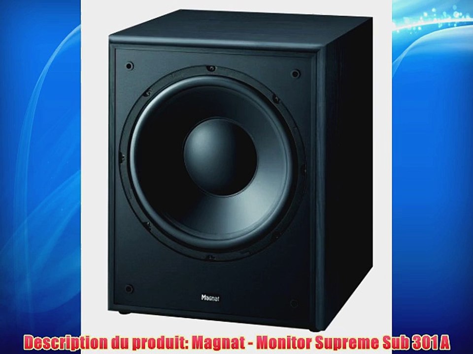 Magnat Monitor Supreme Sub 301 A Caisson de bass reflex Puissance RMS 100 W Noir