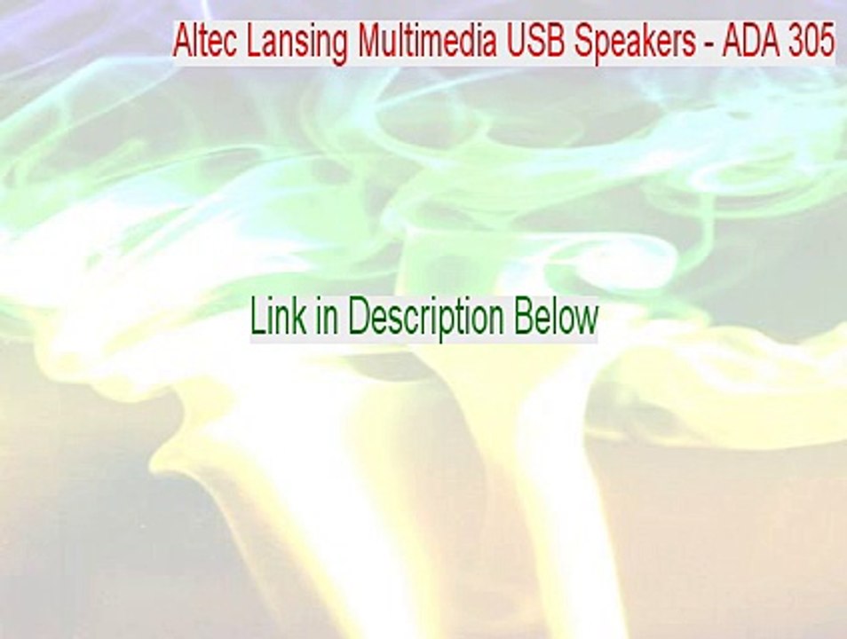 Altec Lansing Multimedia USB Speakers - ADA 305 Download [Instant Download]