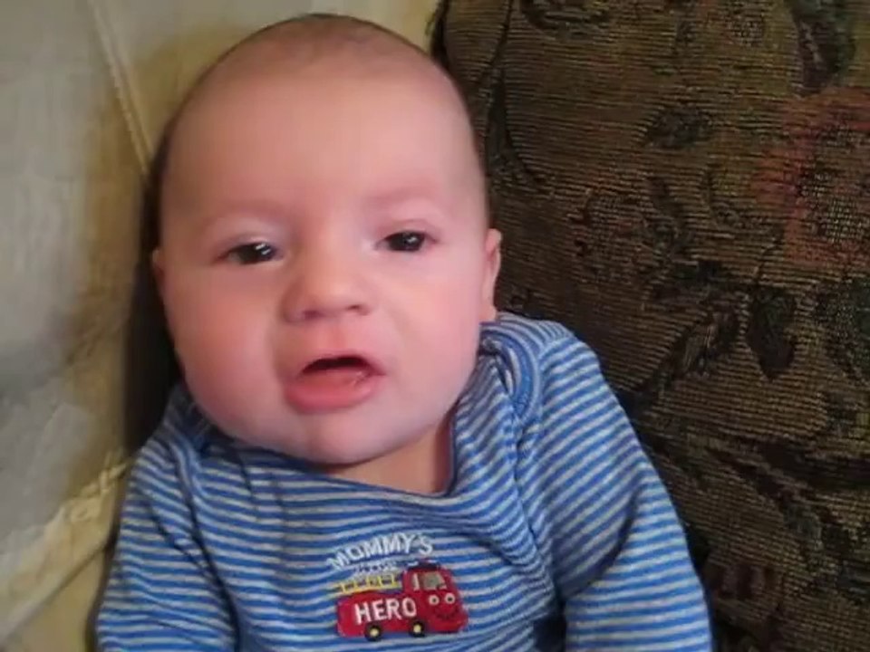 2 Month old Baby Talking _ Says I Love You!