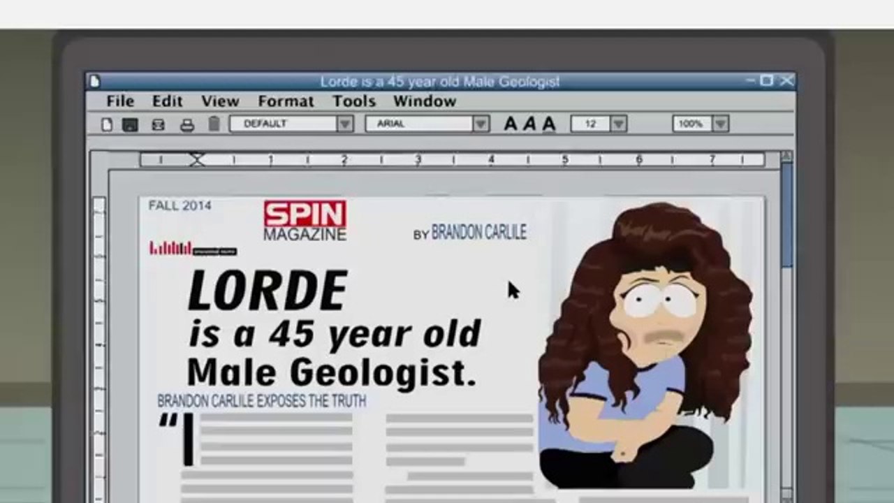 Lorde dans South Park