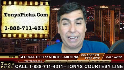 North Carolina Tar Heels vs. Georgia Tech Yellow Jackets Free Pick Prediction NCAA College Football Odds Preview 10-18-2014