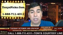 Tuesday Night College Football Free Picks Predictions Betting Odds Point Spread Preview 10-14-2014