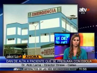 Paciente sospechoso de ébola fue dado de alta y abandonará el país