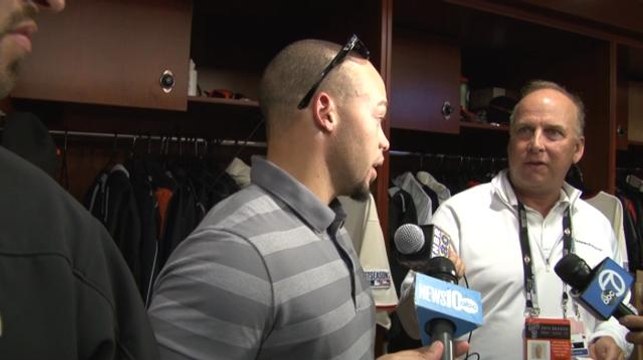 Juan Perez talks Giants NLCS Game 3 win over Cardinals
