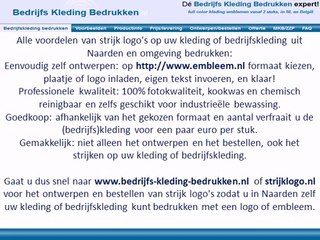 Kleding bedrijfskleding bedrukken Naarden