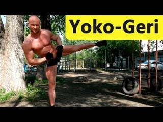 Архив 671. Karate Yoko Geri or side kick in martial arts