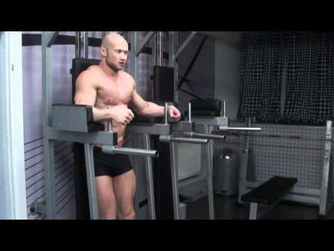Как накачать пресс - живот - № 332. Подьем почти прямых ног в тренажере для пресса