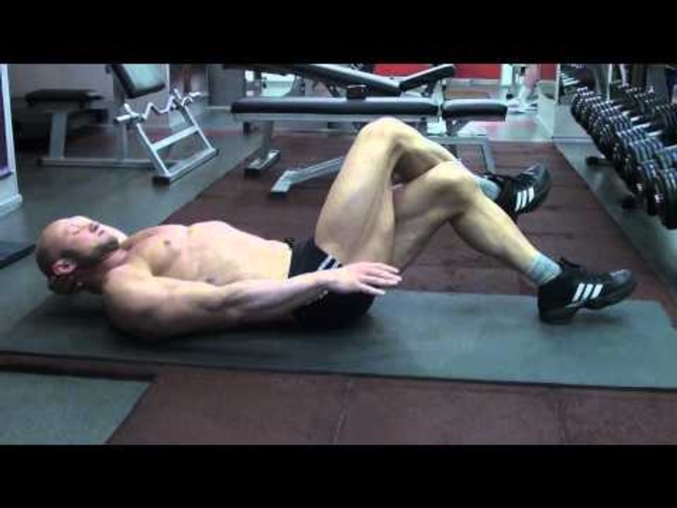 Как накачать пресс - живот - № 342. Подъемы корпуса со скручив. лежа - тонкая талия