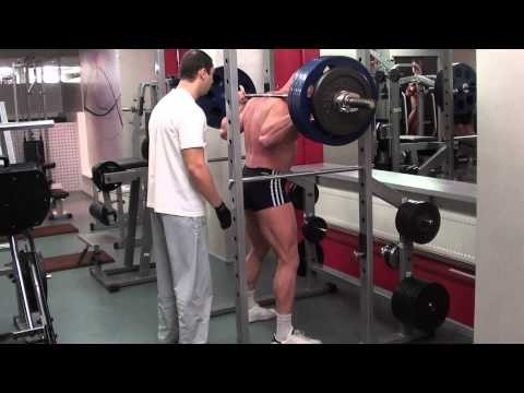 Как накачать ноги и ягодицы - № 251. Упражнения для ног. Полуприседы со штангой