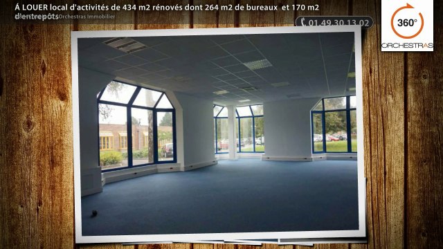 Á LOUER local d'activités de 434 m2 rénovés dont 264 m2 de bureaux et 170 m2 d'entrepôts
