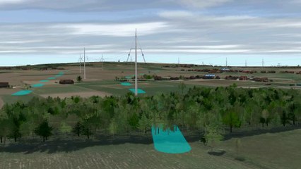 La modélisation 3D du fuseau retenu pour la ligne THT Avelin-Gavrelle