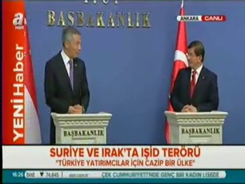Başbakan Ahmet Davutoğlu Ve Singapur Başbakanı Lee Hsıen Loong Ortak Basın Toplantısı Yaptı