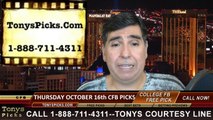 Free Thursday College Football Picks Betting Previews Predictions Point Spread Odds 10-16-2014
