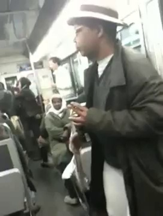 Drunk French woman in subway