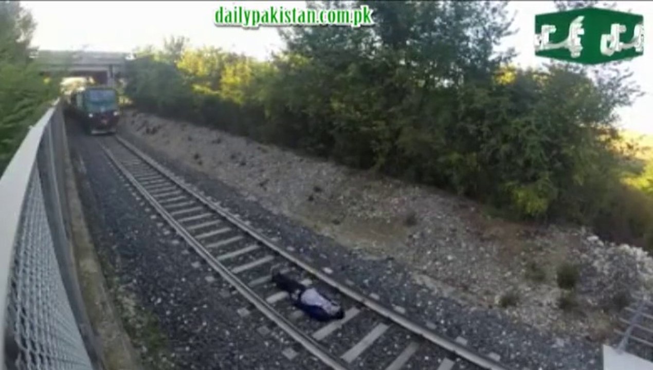 Brave Or Idiot Lay Down For Train