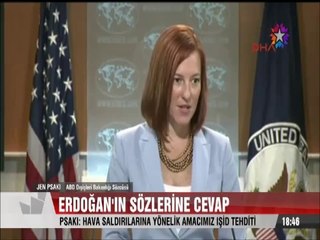 Erdoğan'ın sözlerine Amerika'dan cevap Amacımız IŞİD Tehdidi