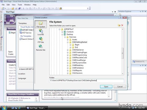 01 03. Hello World Creating your first ASP.NET web site