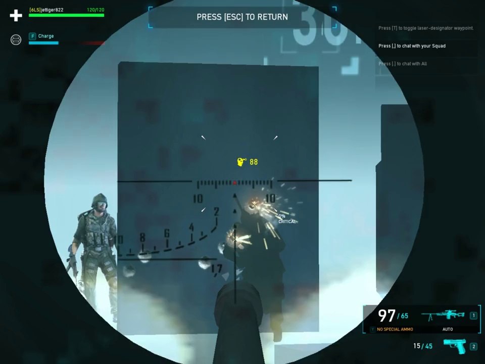 Reloading while jumping frogstyle (if under attack)