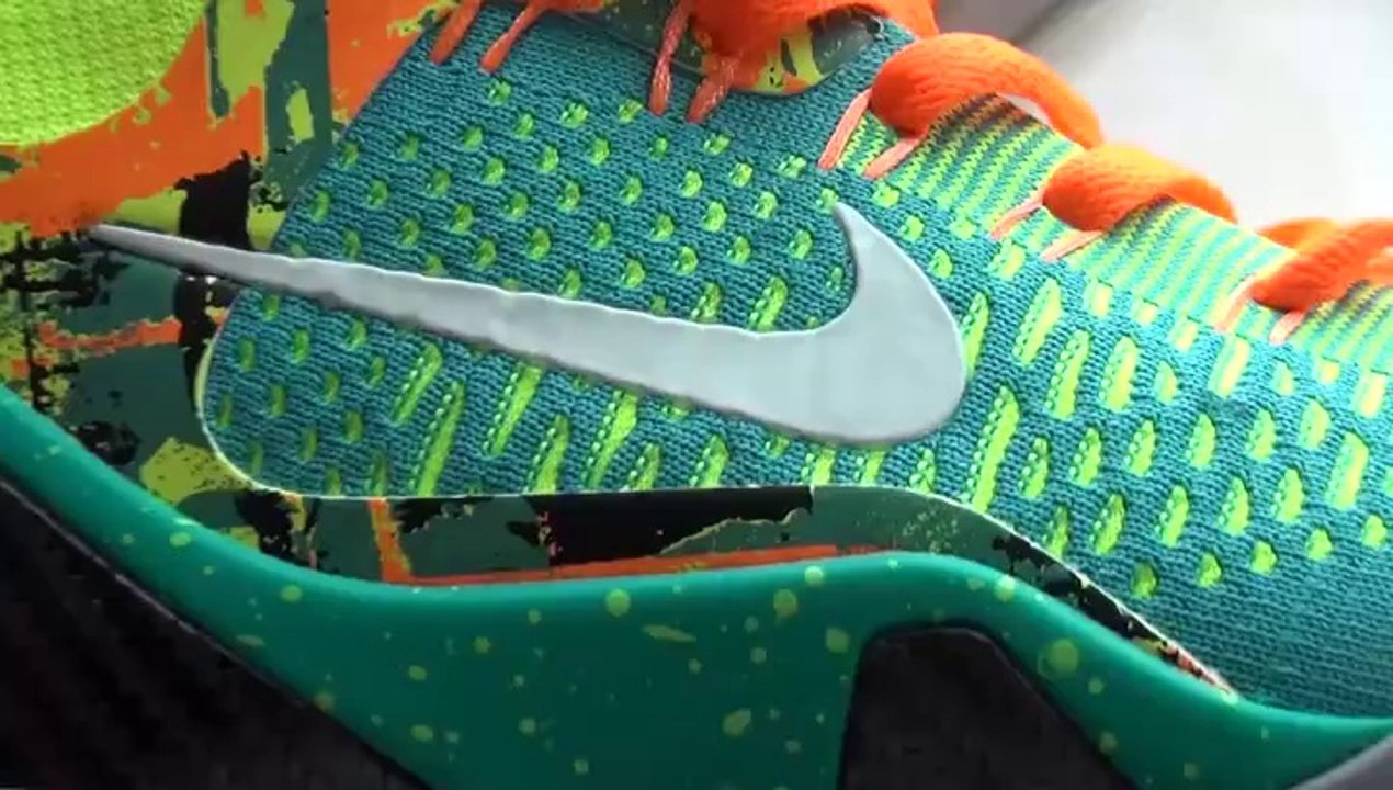 Review Nike Zoom Kobe IX Elite High Whit Blue Yellow and Orange On Digdeal.ru
