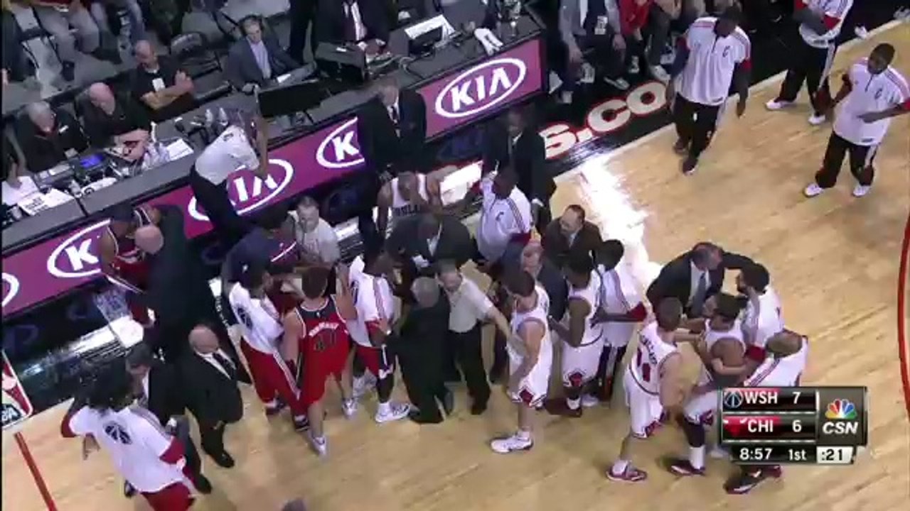 Joakim Noah & Paul Pierce FIGHT - Wizards vs Bulls - October 6, 2014 - NBA Preseason 2014