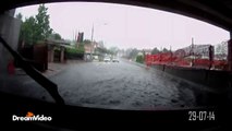 Piogge torrenziali a Gazzada (VA) incrocio con lavori Pedemon