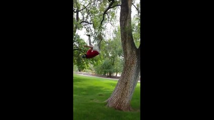 Backflip sur un arbre qui termine mal