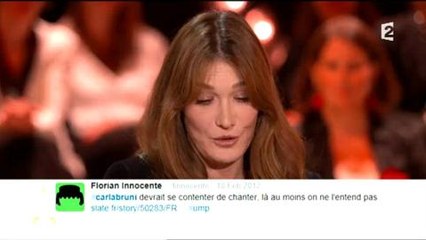 Sur France 2, Carla Bruni-Sarkozy lit tout haut un tweet désagréable