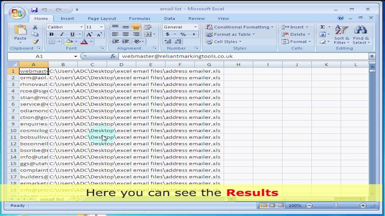 How to extract email from excel?