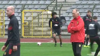 下载视频: Dernier entraînement des Diables Rouges à Bruxelles avant Zagreb