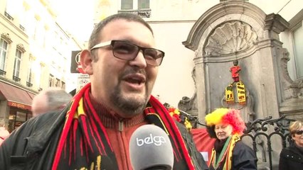 Manneken Pis enfile le maillot des Diables rouges